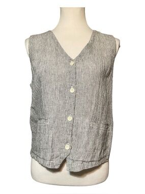 Eileen Fisher Organic Linen Vest Top Size XS